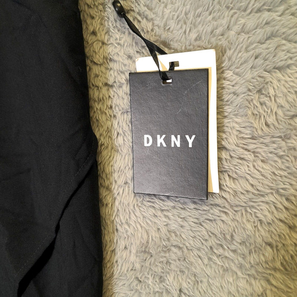 DKNY Womens Ponte Knit Mini Skirt Pencil Navy Blue Faux Wrap Stretch SZ 12 1524 - Picture 5 of 14